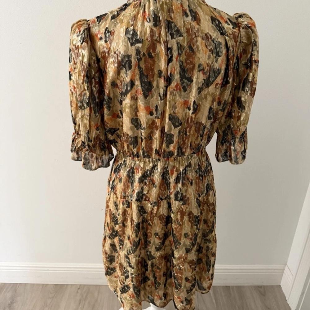 BASH BA&SH Silk lurex dress with print Gloria | yellow | MEDIUM - Picture 12 of 14